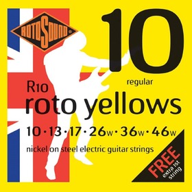Rotosound R10 Roto Yellows Nickel On Steel Electric Guitar Strings 10-46