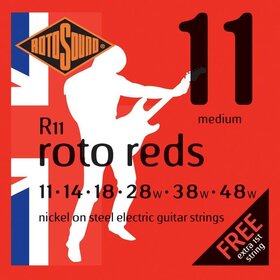 Rotosound R11 Roto Reds Nickel On Steel Electric Guitar Strings 11-48