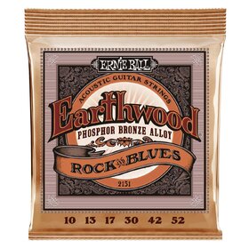 Ernie Ball 2151 10-52 Earthwood Acoustic Strings w/ Plain G 