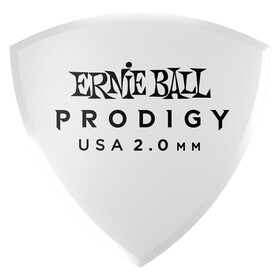 Ernie Ball E9338 White Large Shield Prodigy Picks 2.0mm - 6 Pack