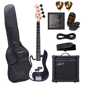 Artist MiniP Plus Left Handed 3/4 Bass Guitar with Accessories + Amp 