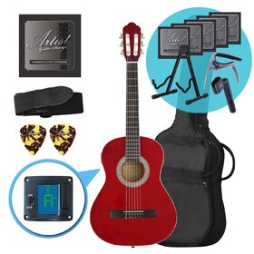 Artist CL34TRD 3/4 Size Classical Guitar Ultimate Pack - Red