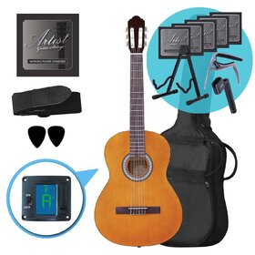 Artist CL44AM Full Size Classical Guitar Ultimate Pack - Amber