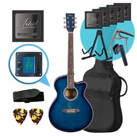 Artist LSPSTBB Beginner Acoustic Guitar Small Body Ultimate Pack-Blue