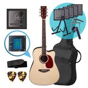 Artist LSPCNT Beginner Acoustic Guitar With Cutaway Ultimate Pack