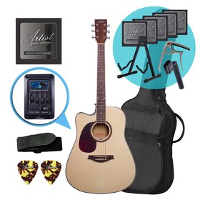 Artist LSPCEQNTL Left Handed Acoustic Electric Guitar Ultimate Pack