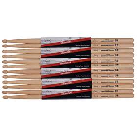  Artist DSH5B Hickory 5B Drum Sticks with Wooden Tips - 6 Pairs