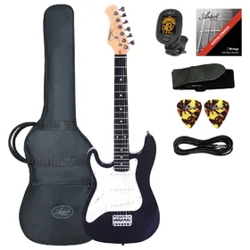Artist AS34 Black Left Handed 3/4 Size Electric Guitar & Accessories