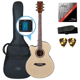 Artist LSPS Natural Left Hand Small Body Beginner Acoustic Guitar Pack