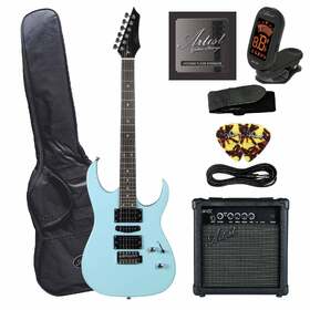 Artist AG45 Sonic Blue Electric Guitar Plus Accessories and 10 Watt Amp