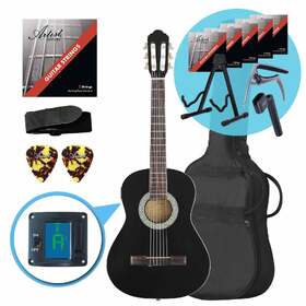 Artist CL34BK 3/4 Size Classical Guitar Ultimate Pack - Black