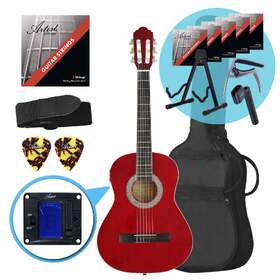 Artist CL34TRD 3/4 Size Classical Guitar Ultimate Pack - Red