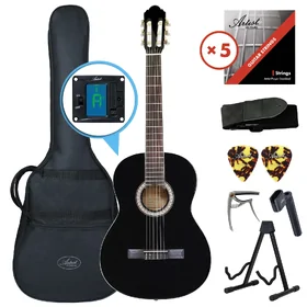 Artist CL44BK Full Size Classical Guitar Ultimate Pack - Black
