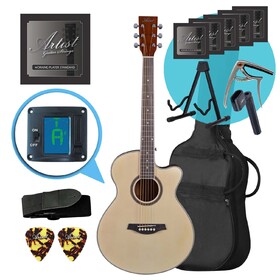 Artist LSPS Natural Small Body Beginner Acoustic Guitar Ultimate Pack