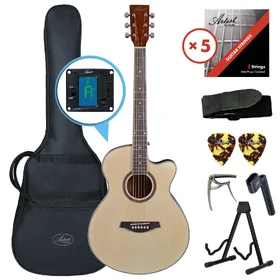 Artist LSPS Natural Small Body Beginner Acoustic Guitar Ultimate Pack