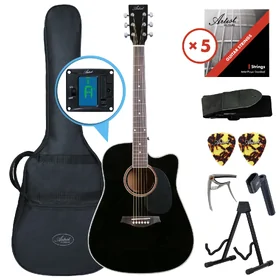 Artist LSPC Black Acoustic Guitar w/ Cutaway Ultimate Pack