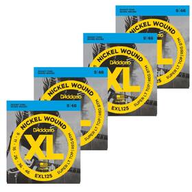 D'Addario EXL125 Electric Guitar Strings Super Light Top Reg Bot 9-46 4 Pack