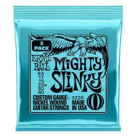 Ernie Ball 3228 8.5-40 Mighty Slinky Electric Guitar Strings 3 Pack