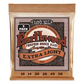 Ernie Ball 3550 10-50 Extra Light Acoustic Guitar Strings 3 Pack