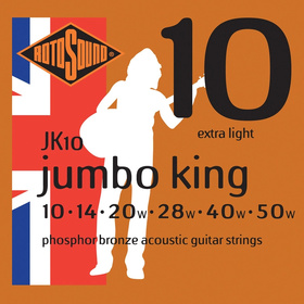 Rotosound RJK10 Jumbo King Phosphor Bronze Acoustic Guitar Strings 10-50