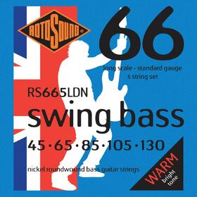 Rotosound RS665LDN Swing Bass Stainless Steel 5 String Bass Guitar Strings 45-130