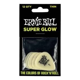 Ernie Ball 9224 Guitar Picks Thin Glow In The Dark 12 Pack