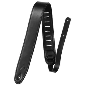 Artist GSLDBK Black Adjustable Double Ply Leather Guitar Strap