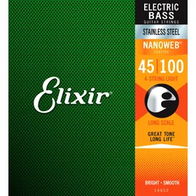 Elixir 14652 45-100 Nanoweb Light Stainless Steel Bass Strings