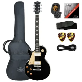 Artist AP1 Left Handed Black Electric Guitar w/ Humbucker Pickups & Accessories