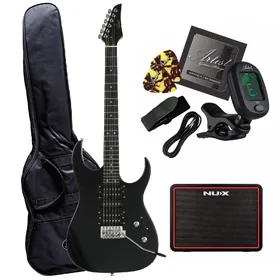Artist SS45 Black Electric Guitar w/ Accessories & Nux MightyLite BT