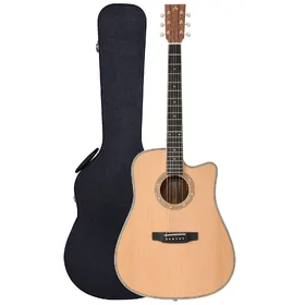 Artist D600SN Handbuilt Solid Wood Acoustic Electric Guitar & Hard Case