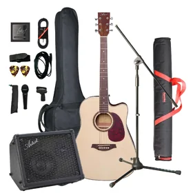 Artist LSPCEQ Natural Acoustic Electric Guitar Ultimate Busking Pack