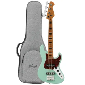 Artist AJ12 Vintage Green 1/2 Size Bass Guitar w/ Padded Bag 
