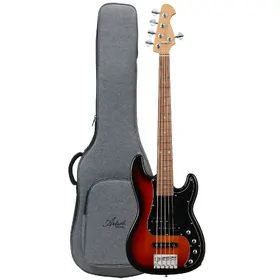 Artist APJ5A Sunburst Active/Passive Hybrid Bass Guitar & Padded Bag