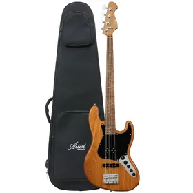 Artist AJB4APro Natural Active/Passive Hybrid Bass Guitar & Padded Bag