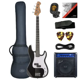 Artist APG Black Bass Guitar w/ Accessories & 30 Watt Amp thumbnails