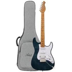 Artist AS30 Grey Flame Electric Guitar w/ HSS Pickups & Padded Bag