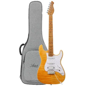 Artist AS30 Natural Flame Electric Guitar w/ HSS Pickups & Padded Bag