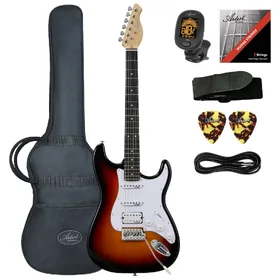 Artist AS1 Vintage Burst Electric Guitar w/HSS Pickups & Accessories