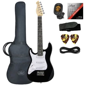 Artist AS34 Black Left Handed 3/4 Size Electric Guitar & Accessories
