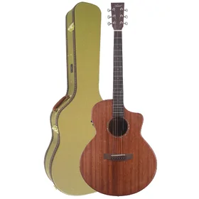 Artist JMH200CEQ Solid Mahogany Top Acoustic Electric Guitar & Hard Case