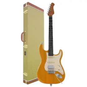 Artist AS68 Transparent Yellow Electric Guitar w/ HSS Pickups & Tweed Case