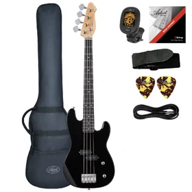 Artist APB Black Bass Guitar w/ Accessories