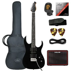 Artist SS45 Black Electric Guitar w/ Accessories & NUX Mightylite BT