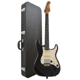 Artist AS68BK Black Gloss Electric Guitar w/ HSS Pickups & Black Case