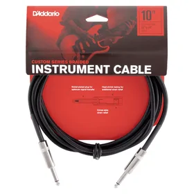 D'Addario Custom Series 10ft (3m) Black Braided Guitar Cable/Lead