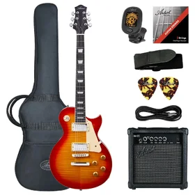 Artist VG10 Cherry Burst Electric Guitar w/ Accessories & Amp