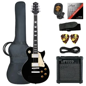 Artist VG10 Black Electric Guitar w/ Accessories & Amp