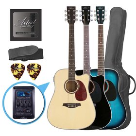 Artist LSPCEQ Beginner Acoustic Electric Guitar Pack with EQ