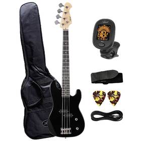 Artist PB34 3/4 Size Electric Bass Guitar with Accessories - Black